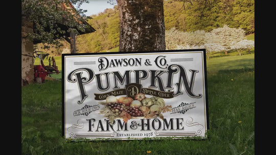 Personalized Pumpkin Farm Sign | Farmhouse Pumpkin Sign | Vintage Pumpkin Farm Sign | Large Metal Sign | Large Canvas Sign