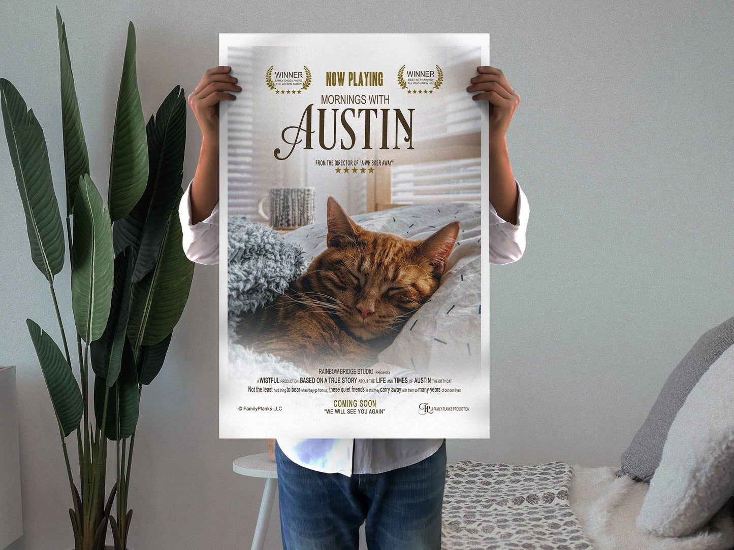 Cat Movie Poster, Memorial Gift for Loss of Cat, Pet Sympathy Gift, Remembrance Gift, Cat Remembrance, Pet Memorial Gift, Gift for Cat Lover