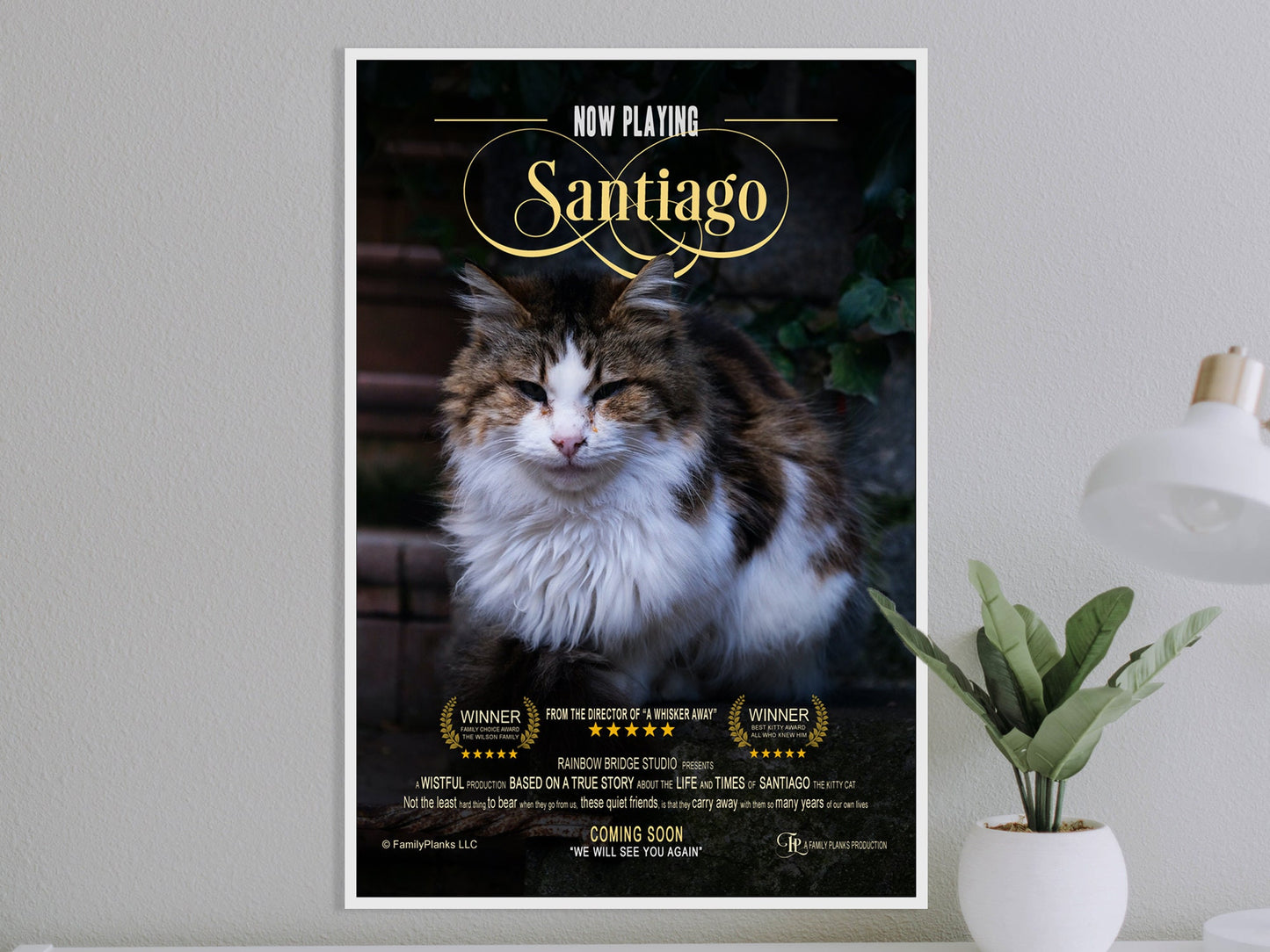 Cat Movie Poster, Memorial Gift for Loss of Cat, Pet Sympathy Gift, Remembrance Gift, Cat Remembrance, Pet Memorial Gift, Gift for Cat Lover