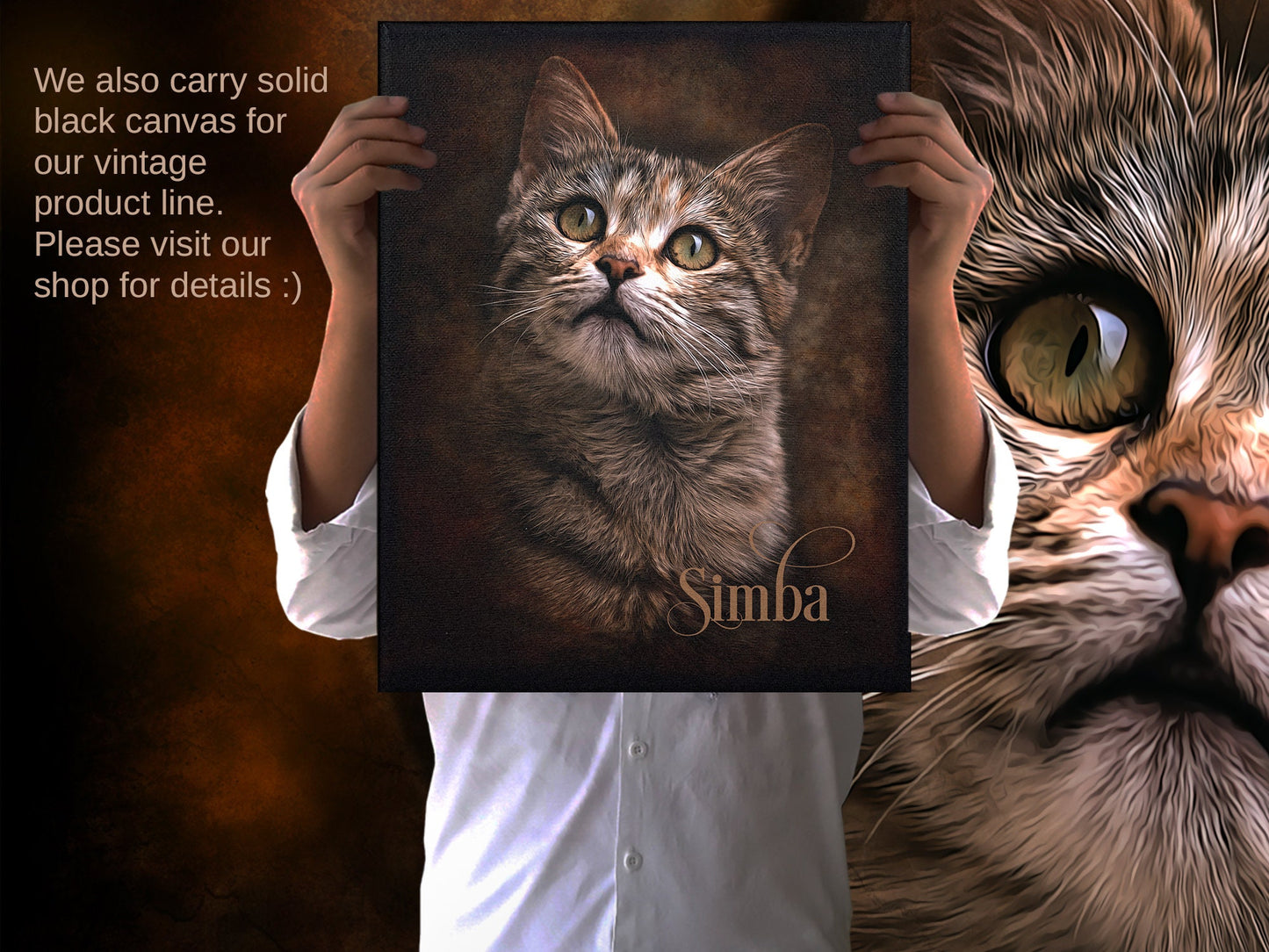 Cat Memorial Gift Personalized Gifts for a family gift with their cat portrait as a custom cat memorial gift for the loss of cat.