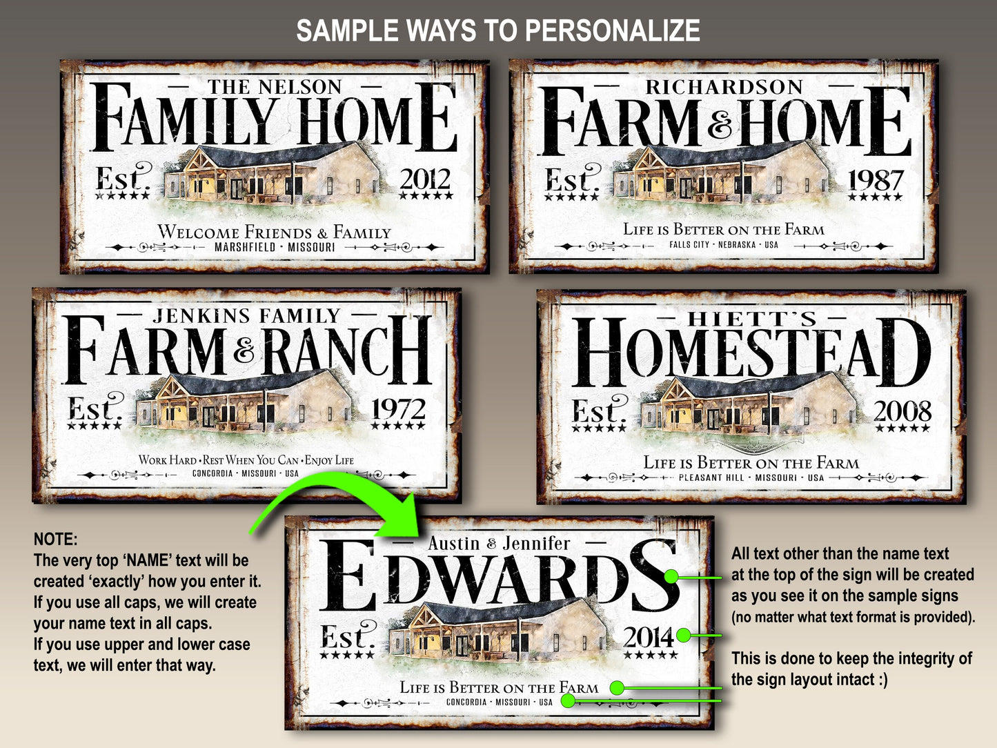 Barndominium Sign | Last Name Barndominium Sign | Farmhouse Sign | Ranch House Plans | Farm Wall Decor | Distressed Sign