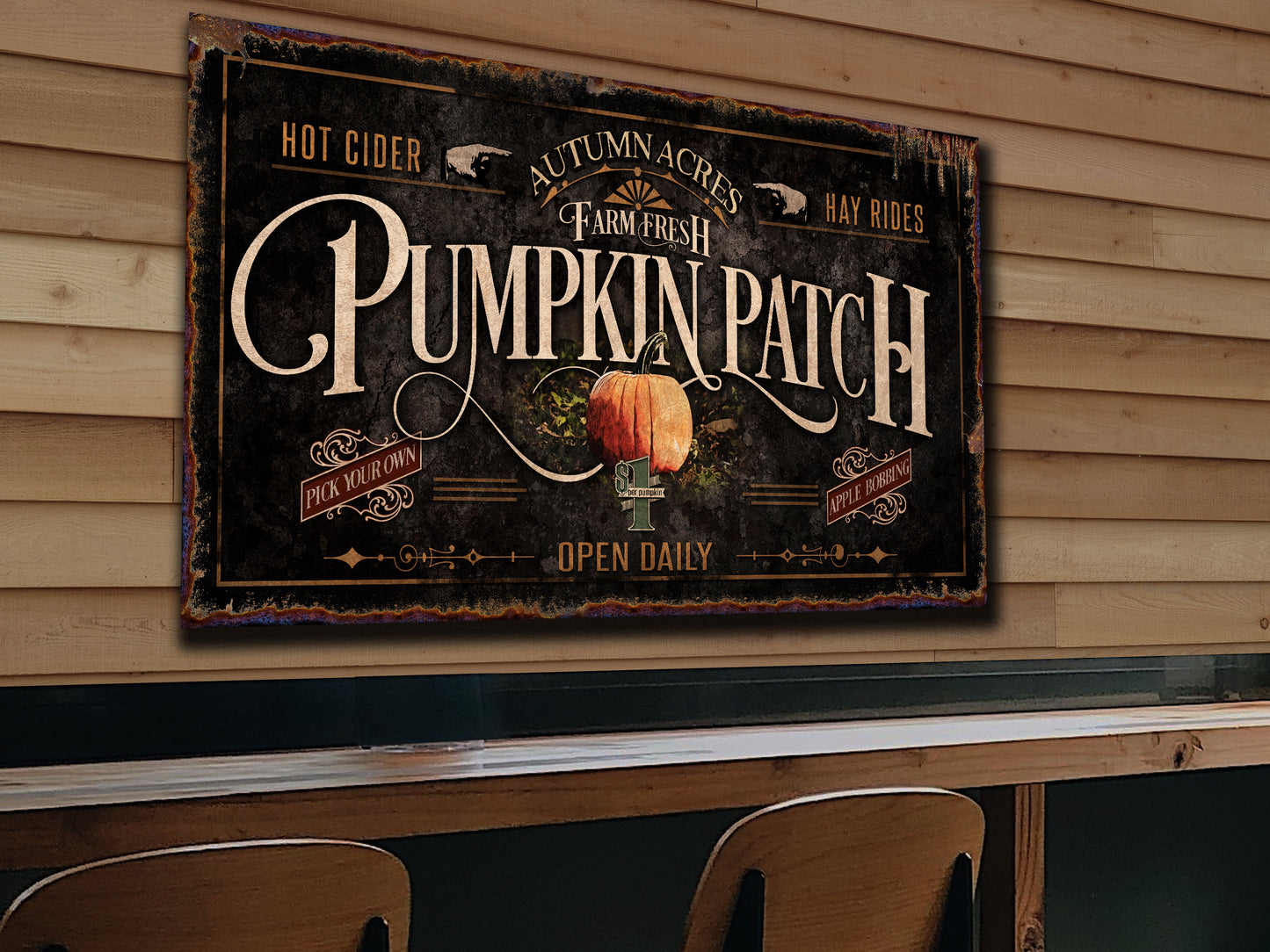 Pumpkin Farm Sign | Pumpkin Patch Sign | Rustic Fall Decor | Autumn Vintage Sign | Farm Wall Decor | Distressed Sign