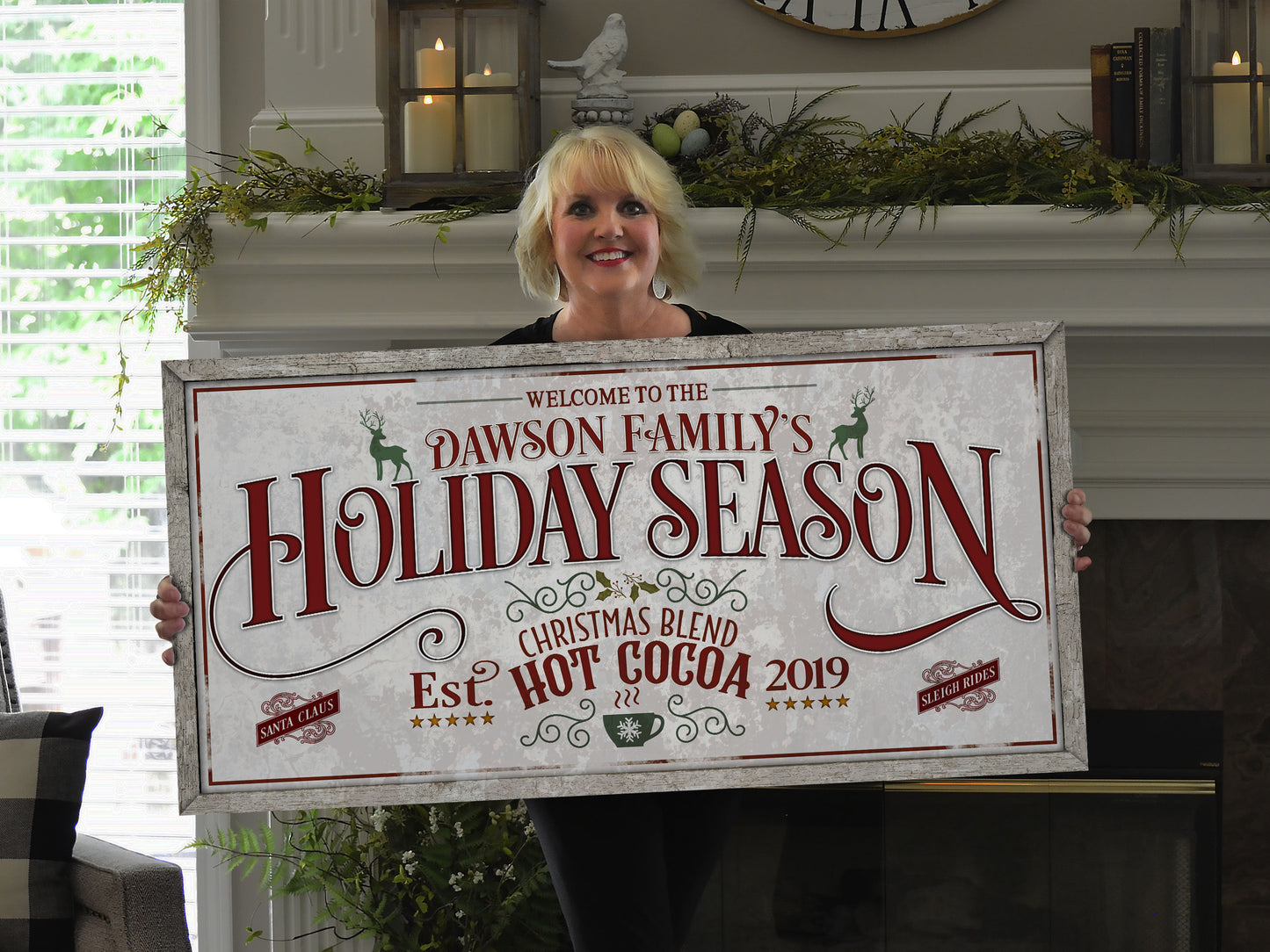 Rustic Christmas Sign | Bright Christmas Sign | Holiday Season Sign | Light Vintage | Farm Wall Decor | Distressed Sign