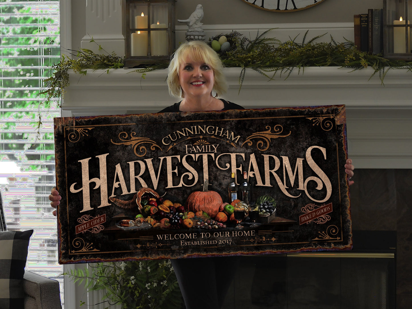 Harvest Farm Sign | Fall Harvest Sign | Rustic Fall Decor | Autumn Vintage Sign | Farm Wall Decor | Personalized Distressed Sign