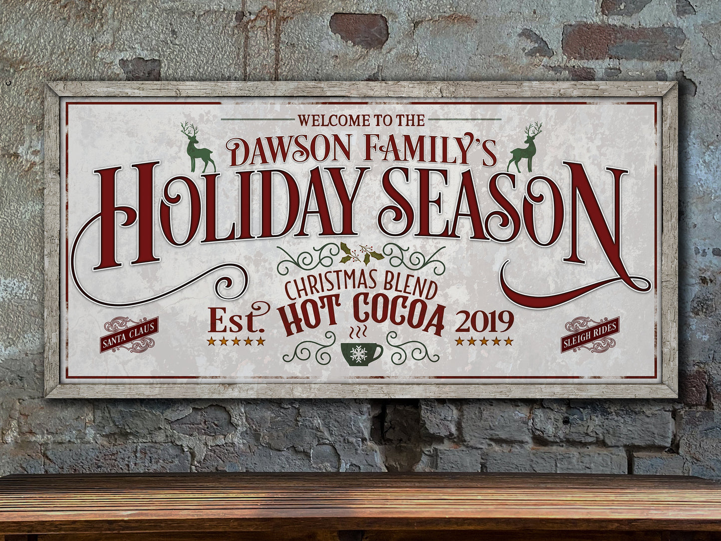 Rustic Christmas Sign | Bright Christmas Sign | Holiday Season Sign | Light Vintage | Farm Wall Decor | Distressed Sign