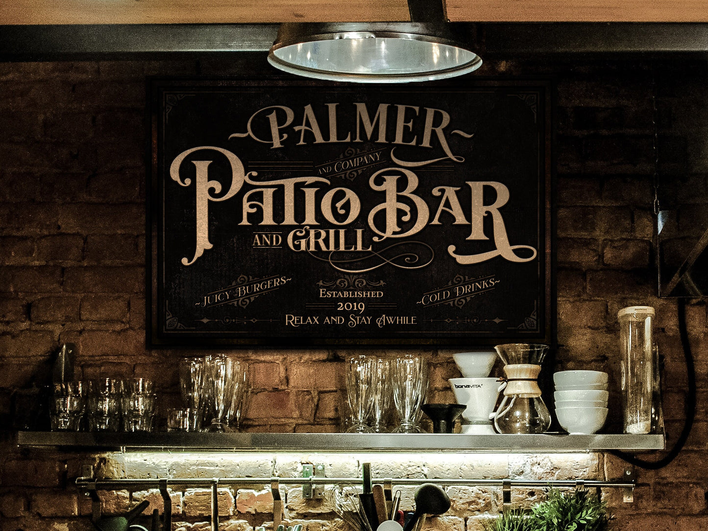 Personalized Patio Bar Sign | Patio Grill Sign | Patio Bar Sign | Vintage Patio Bar Sign | Last Name Patio Bar Sign