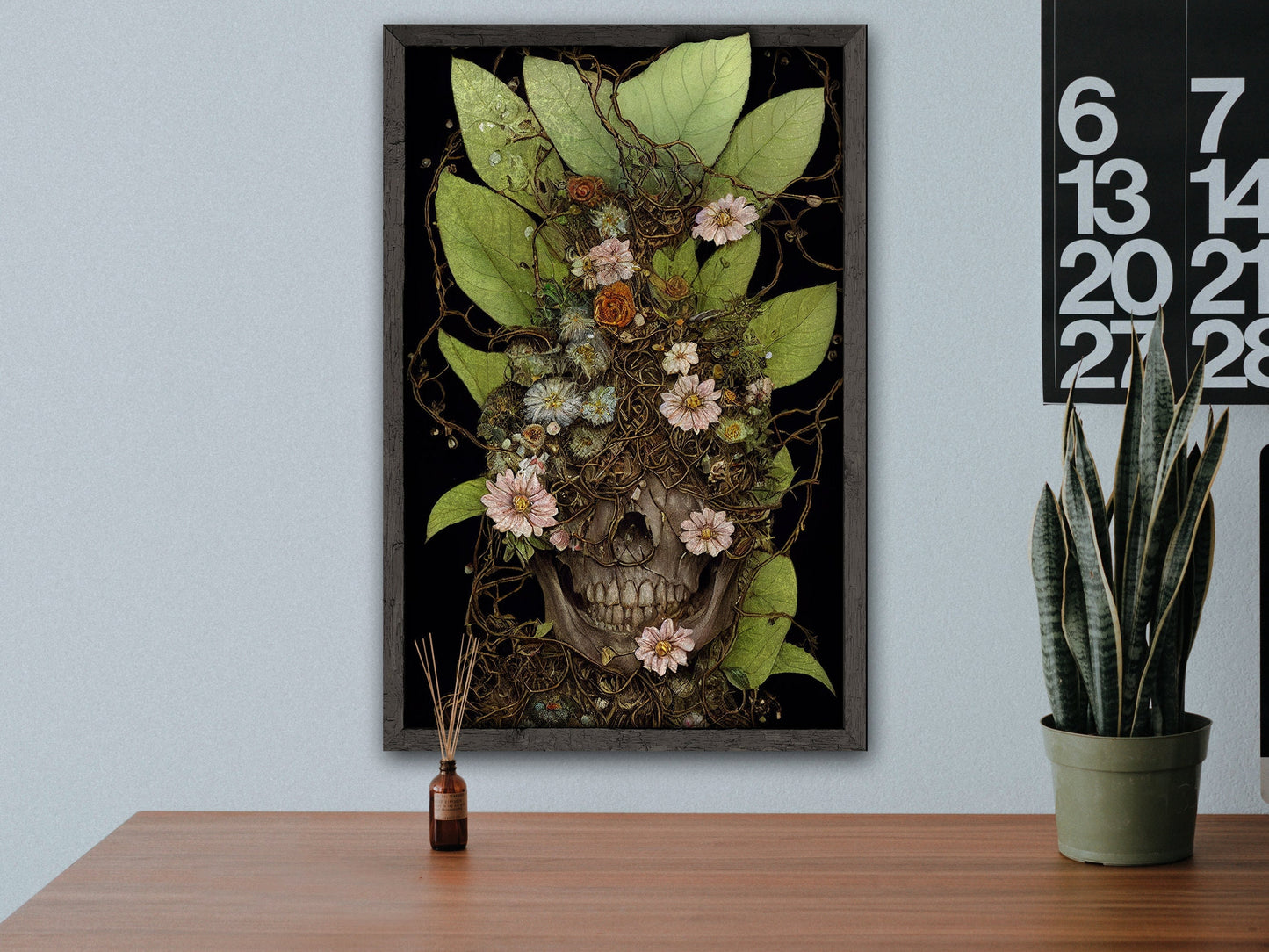 Sugar Skull | Skull Decor Sign | Spring Sign | Sugar Skull Sign | Flower Sign | Springtime Sign | Metal Print