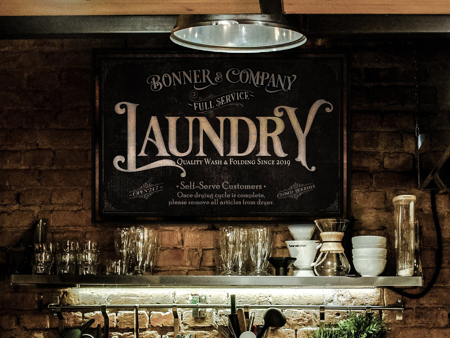 Laundry Room Decor | Dark Laundry Sign | Laundry Room Sign | Laundry Decor | Farmhouse Laundry | Laundry Wall Decor | Family Name sign