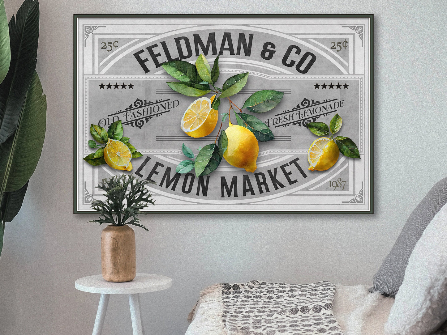 Lemon Decor | Lemon Sign | Lemon Market | Metal Decor | Porch Sign  | Summer Sign | Family Name sign | Lemon