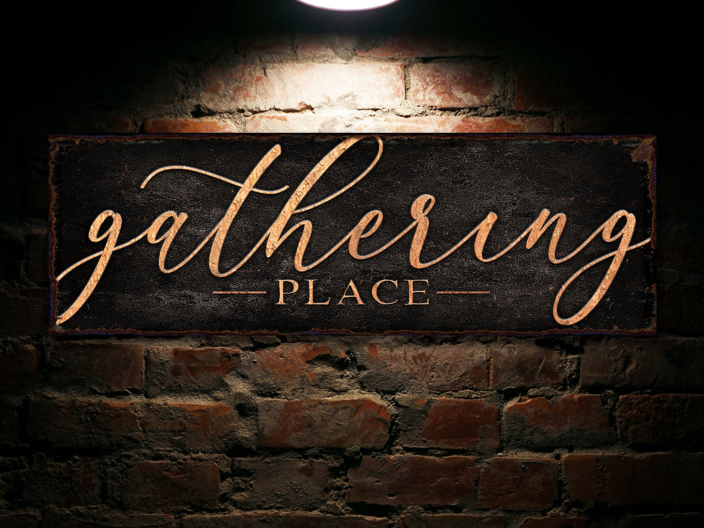 The Gathering Place Sign | Dark Version | Simply Gathering Place Sign | Living Room Wall Art | Modern Farmhouse Decor