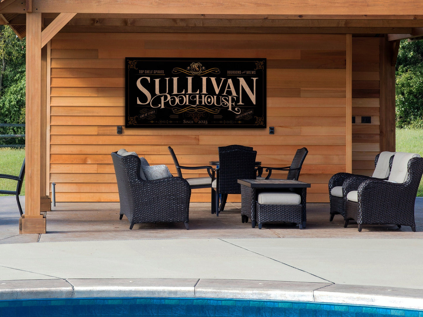 Pool House Sign | Personalized Pool House Sign | Pool Bar Sign | Family Name Sign | Family Bar Sign